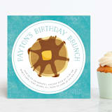 "Birthday Brunch" - Children's Birthday Party Invitations in Teal by Kelly Nasuta - Front