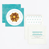 "Birthday Brunch" - Children's Birthday Party Invitations in Teal by Kelly Nasuta - Assembled