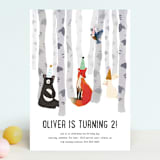 "woodland winter" - Children's Birthday Party Invitations in Snow by Morgan Kendall - Front
