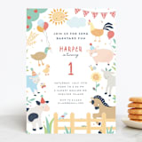 "barnyard fun" - Children's Birthday Party Invitations in Barn by peetie design - Front