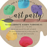 "Arty Party" - Children's Birthday Party Invitations in Primary by Jen Owens - Detail