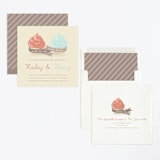 "Double Cupcake Fun" - Children's Birthday Party Invitations in Cake by Serenity Avenue - Assembled