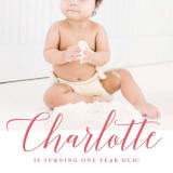 "Big Script" - Children's Birthday Party Invitations in Blush by Genna Blackburn - Detail