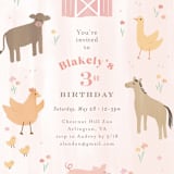 "storybook farm" - Children's Birthday Party Invitations in Strawberry by Jennifer Wick - Detail