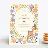 "Disney's Magical Bambi" - Children's Birthday Party Invitations in Cream by Cass Loh - Front