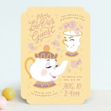 "Disney Enchanted Beauty And The Beast Tea Party" - Children's Birthday Party Invitations in Lemonade by Rebecca Smith - Front