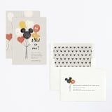 "Disney's Mickey Balloon Bunch" - Children's Birthday Party Invitations in Cream by Adelyn T. - Assembled