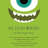 "Disney and Pixar's Monster Mike" - Children's Birthday Party Invitations in Seaweed by Orasie - Detail