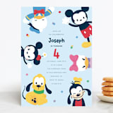 "Disney's Happy Mickey & Friends" - Children's Birthday Party Invitations in Sky by peetie design - Front