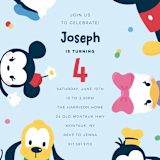 "Disney's Happy Mickey & Friends" - Children's Birthday Party Invitations in Sky by peetie design - Detail