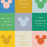 "Vibrant Disney Mickey" - Children's Birthday Party Invitations in Bold by Ellen Schlegelmilch - Detail