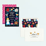 "Disney's Alice In Wonderland Garden" - Children's Birthday Party Invitations in Midnight by Lehan Veenker - Assembled