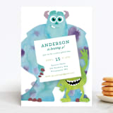 "Disney and Pixar's Monster's Inc Party" - Children's Birthday Party Invitations in Marshmallow by Holly Whitcomb - Front