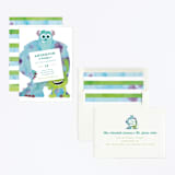 "Disney and Pixar's Monster's Inc Party" - Children's Birthday Party Invitations in Marshmallow by Holly Whitcomb - Assembled