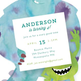 "Disney and Pixar's Monster's Inc Party" - Children's Birthday Party Invitations in Marshmallow by Holly Whitcomb - Detail