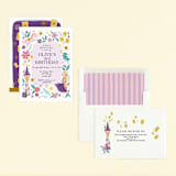 "Disney's Tangled Floral Birthday Invite" - Children's Birthday Party Invitations in Lilac by Katherine Dietz - Assembled