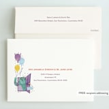 "Disney and Pixar's Monster's Inc Make Some Noise" - Children's Birthday Party Invitations in Lime Slime by Sarah Knight - FREE Recipient Addressing