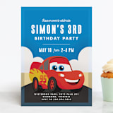 "Disney and Pixar's Cars Kachow" - Children's Birthday Party Invitations in Sky by Carly Reed Walker - Front
