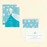 "Disney Elsa's Snowflakes" - Children's Birthday Party Invitations in Frost by Holly Whitcomb - Assembled