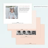 "Vintage Stripes" - Children's Birthday Party Invitations in Soft Rose by BeachPaperCo - Back of Card Options