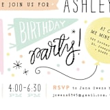 "Details details" - Children's Birthday Party Invitations in Cotton Candy by Jennifer Wick - Detail