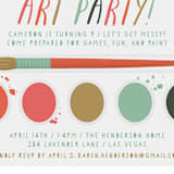 "Paint Kit" - Children's Birthday Party Invitations in Tangerine by Shari Margolin - Detail
