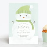 "Frosty" - Children's Birthday Party Invitations in Lime by Brianne Larsen - Front