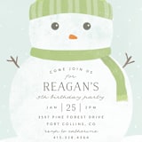 "Frosty" - Children's Birthday Party Invitations in Lime by Brianne Larsen - Detail