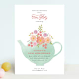 "Tea Party" - Children's Birthday Party Invitations in Mint by Nazia Hyder - Front