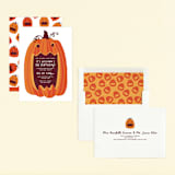 "Eat, Drink, and be Scary" - Children's Birthday Party Invitations in Vanilla Spice by Rebecca Smith - Assembled