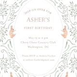 "Hop on Over II" - Children's Birthday Party Invitations in Mint by Hallie Fischer - Detail