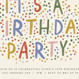 "Sprinkle Dots" - Children's Birthday Party Invitations in Brights by Inkblot Design - Detail