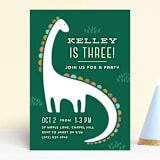 "Dinotastic" - Children's Birthday Party Invitations in Palm by Laura Hankins - Front