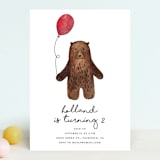 "Bear" - Children's Birthday Party Invitations in Red Candy by Remioni - Front