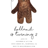 "Bear" - Children's Birthday Party Invitations in Red Candy by Remioni - Detail