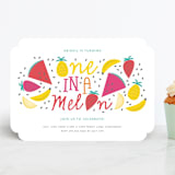 "One In A Melon" - Children's Birthday Party Invitations in Honey Drew by Bethany Anderson - Front