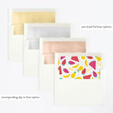 "One In A Melon" - Children's Birthday Party Invitations in Honey Drew by Bethany Anderson - Envelope Liner Options