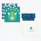 "Tri Birthday" - Children's Birthday Party Invitations in Teal by Itsy Belle Studio - Assembled