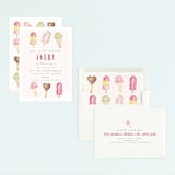 "Ice Cream Parlor" - Children's Birthday Party Invitations in Blush by Nicoletta Savod - Assembled