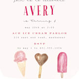 "Ice Cream Parlor" - Children's Birthday Party Invitations in Blush by Nicoletta Savod - Detail