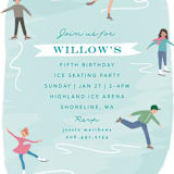 "playful ice rink" - Children's Birthday Party Invitations in Glacier by Karidy Walker - Detail