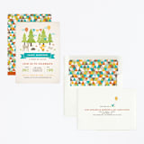"Wild Woodland" - Children's Birthday Party Invitations in Turquoise by Michelle Taylor - Assembled