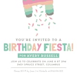 "Pinata" - Children's Birthday Party Invitations in Seafoam by Keen Peachy - Detail