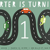 "Little Racer" - Children's Birthday Party Invitations in Grass by Jennifer Lew - Detail