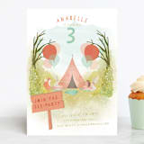 "Tee Party" - Children's Birthday Party Invitations in Peaches by Grace Kreinbrink - Front