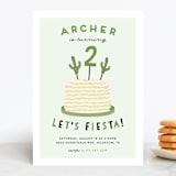 "Let's Fiesta" - Children's Birthday Party Invitations in Sage by Jen Banks - Front