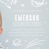 "Cosmic Doodles" - Children's Birthday Party Invitations in Ivory by Lehan Veenker - Detail