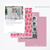 "Berry Sweet" - Children's Birthday Party Invitations in Strawberry by Laura Hankins - Back of Card Options