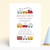 "Birthday Train" - Children's Birthday Party Invitations in Fire Hydrant by Sandra Picco Design - Front