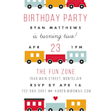 "Birthday Train" - Children's Birthday Party Invitations in Fire Hydrant by Sandra Picco Design - Detail